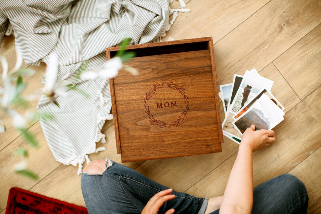 engraved wooden box