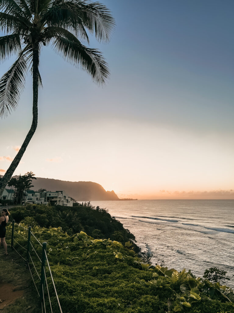 kauai sunset on the coast