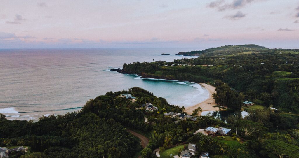 Kalihiwai Beach for swimming in Kauai