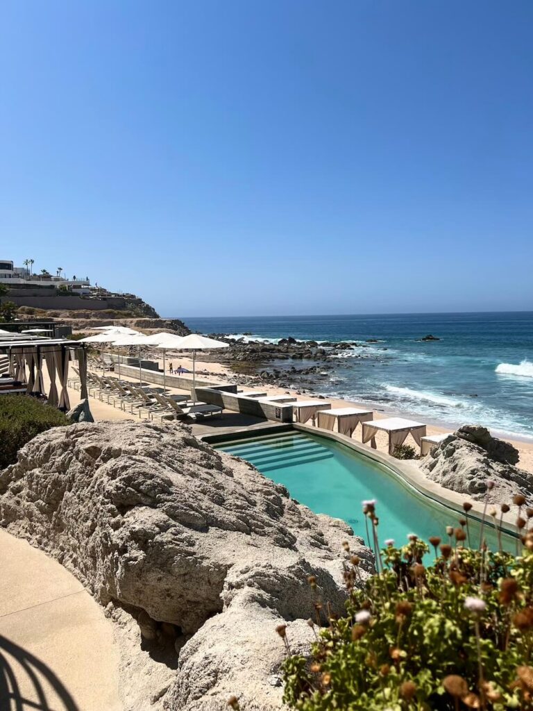 pool by the beach at the cap in cabo